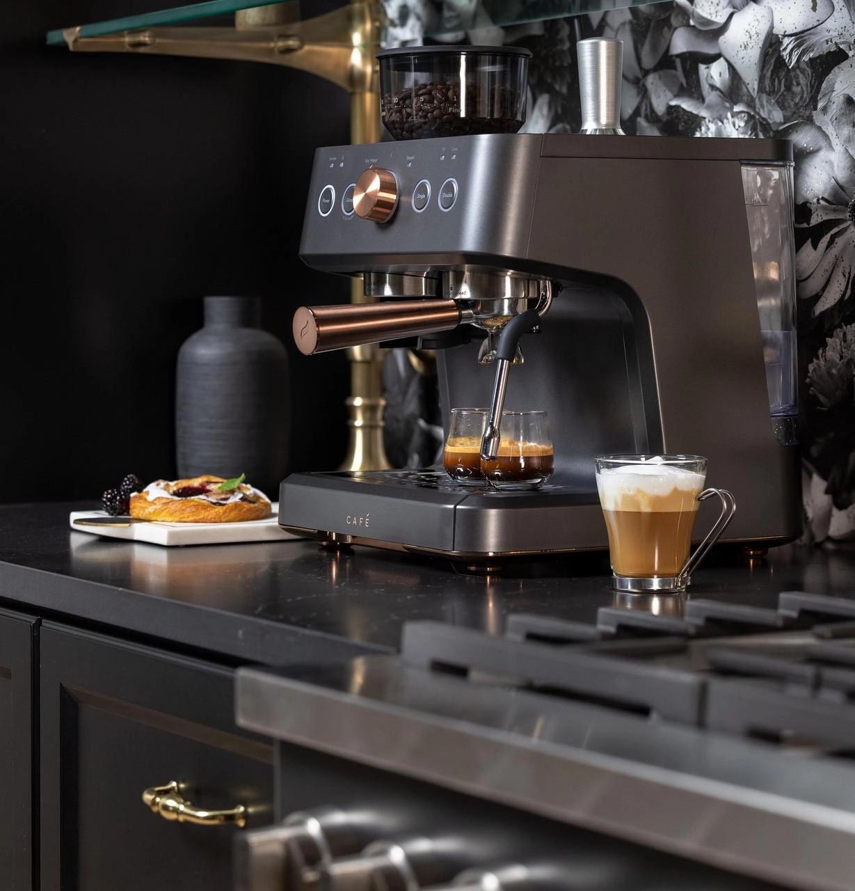 Cafe C7CESAS4RW3 Caf&#8482; Bellissimo Semi Automatic Espresso Machine   Frother