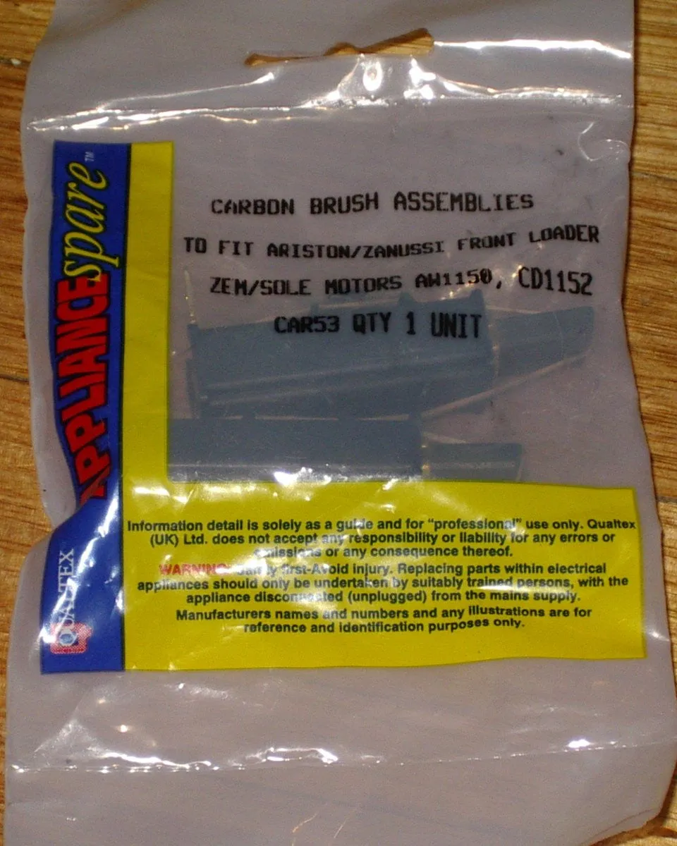Carbon Motor Brushes suit Ariston, Zanussi Front Load Washer - Part # CAR53