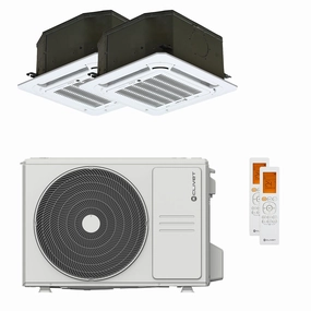 Clivet BOX 2 air conditioner 650x650 4-way dual split cassette 9000 18000 BTU inverter A   outdoor unit 5.3 kW