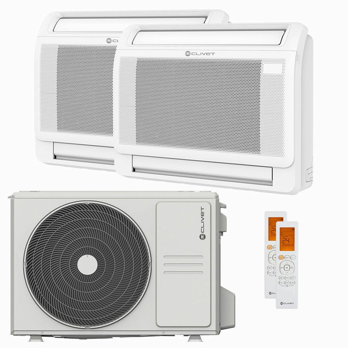 Clivet CONSOLE 3 dual split air conditioner 9000 18000 BTU inverter A   outdoor unit 5.3 kW