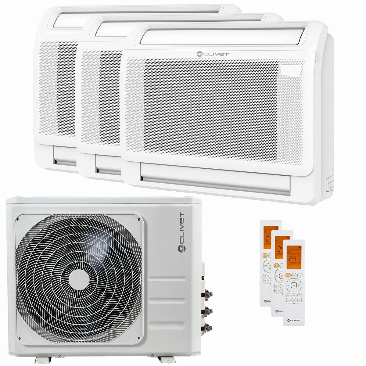 Clivet CONSOLE 3 trial split air conditioner 9000 12000 18000 BTU inverter A   outdoor unit 10.5 kW