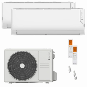 Clivet Cristallo 2 dual split air conditioner 9000 18000 BTU inverter A  wifi external unit 5.3 kW