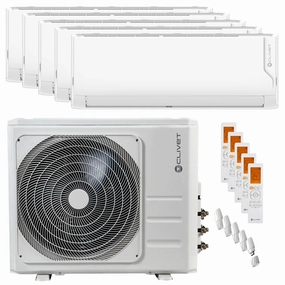 Clivet Cristallo 2 penta split air conditioner 9000 9000 9000 9000 12000 BTU inverter A   wifi external unit 12.3 kW