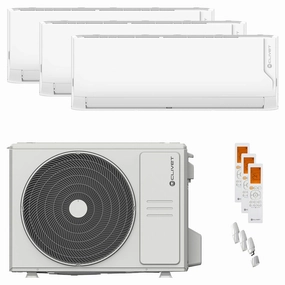 Clivet Cristallo 2 trial split air conditioner 12000 12000 12000 BTU inverter A   wifi external unit 7.9 kW
