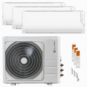 Clivet Cristallo 2 trial split air conditioner 12000 12000 24000 BTU inverter A   wifi external unit 10.5 kW