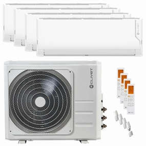 Clivet Cristallo air conditioner 2 split panels 9000 9000 12000 12000 BTU inverter A   wifi external unit 10.5 kW