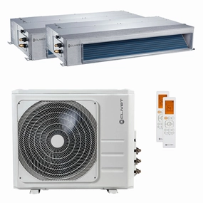 Clivet DUCT 2 dual split ductable air conditioner 18000 18000 BTU inverter A  outdoor unit 12.3 kW