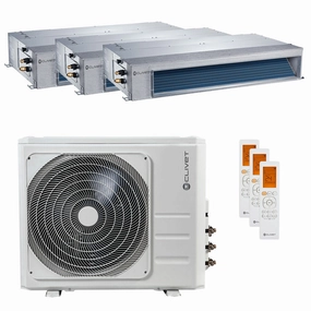 Clivet DUCT 2 trial split ductable air conditioner 9000 12000 18000 BTU inverter A  outdoor unit 12.3 kW