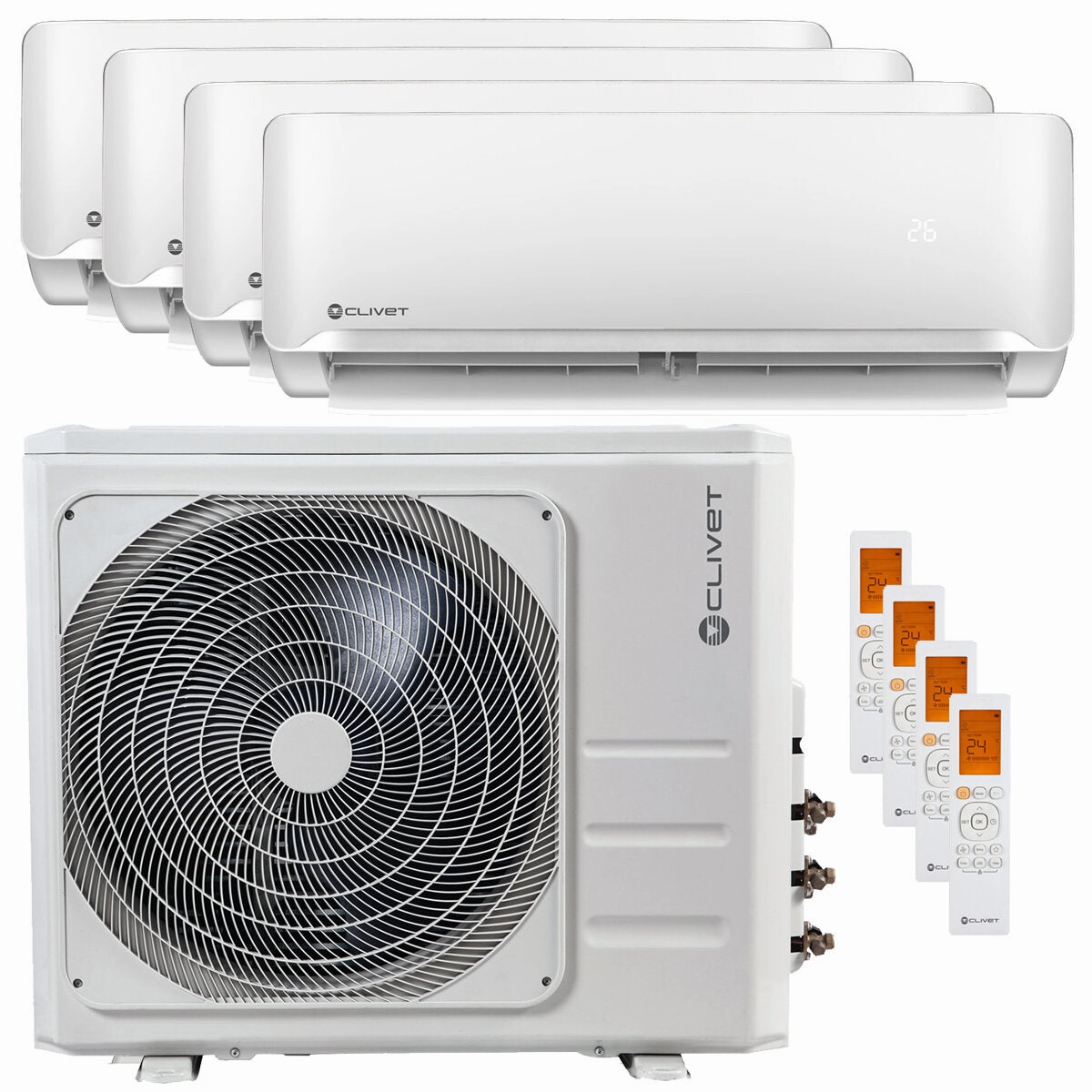 Clivet Essential 2 air conditioner quadri split 12000   12000   12000   12000 BTU inverter A    outdoor unit 10.5 kW