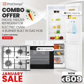 Combo Offer Fridge Freezer Refrigerator   Electric oven   4 Burner Built In Gas Hob