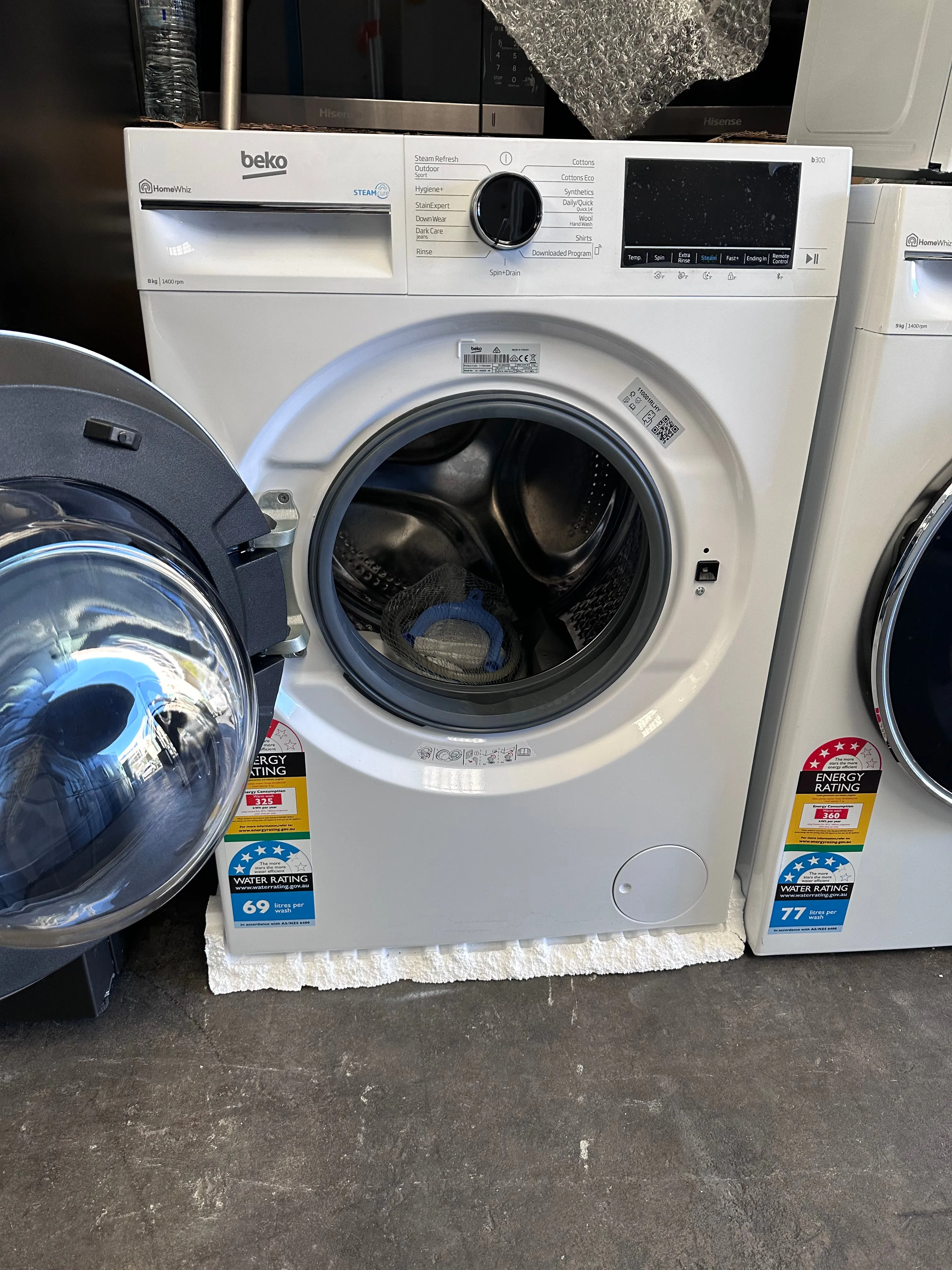 *Current Model * Beko 8kg Front Load Washing Machine with Steam BFLB8020W [Factory Second ]
