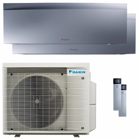 Daikin Emura 3 dual split air conditioner 12000 12000 BTU inverter A   wifi outdoor unit 5 kW Silver