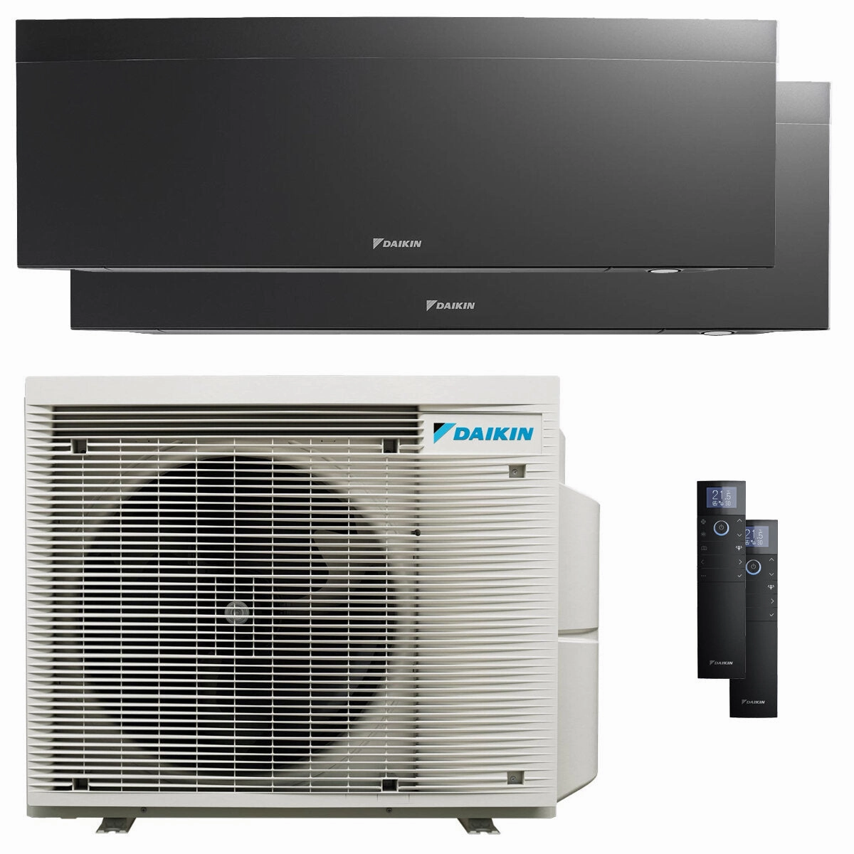 Daikin Emura 3 dual split air conditioner 7000 7000 BTU inverter A   wifi outdoor unit 4 kW Black