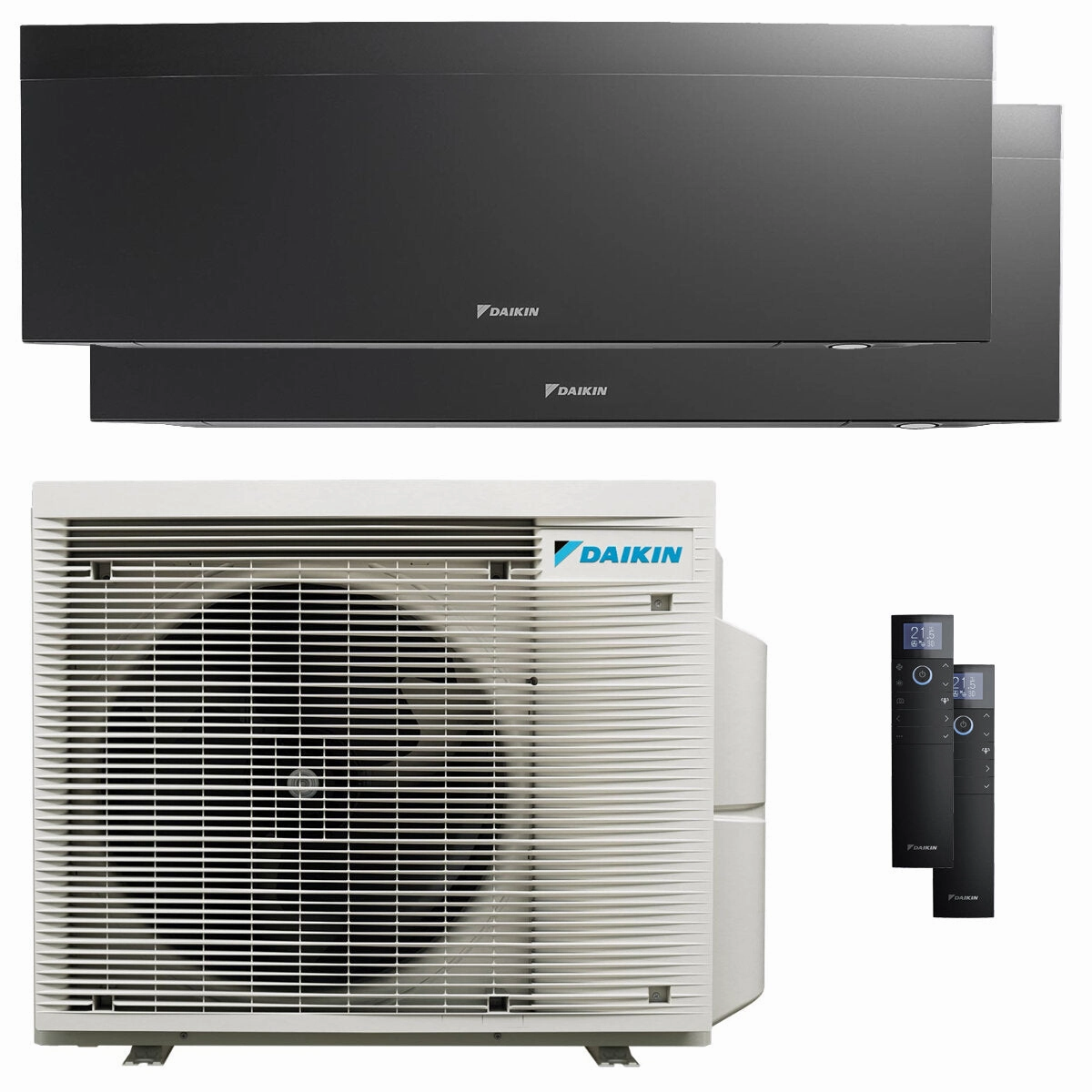 Daikin Emura 3 dual split air conditioner 9000 12000 BTU inverter A   wifi outdoor unit 4 kW Black