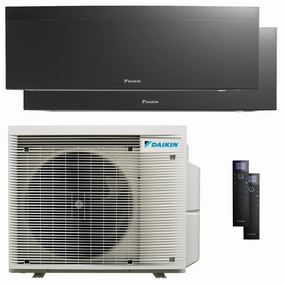 Daikin Emura 3 dual split air conditioner 9000 12000 BTU inverter A   wifi outdoor unit 4 kW Black