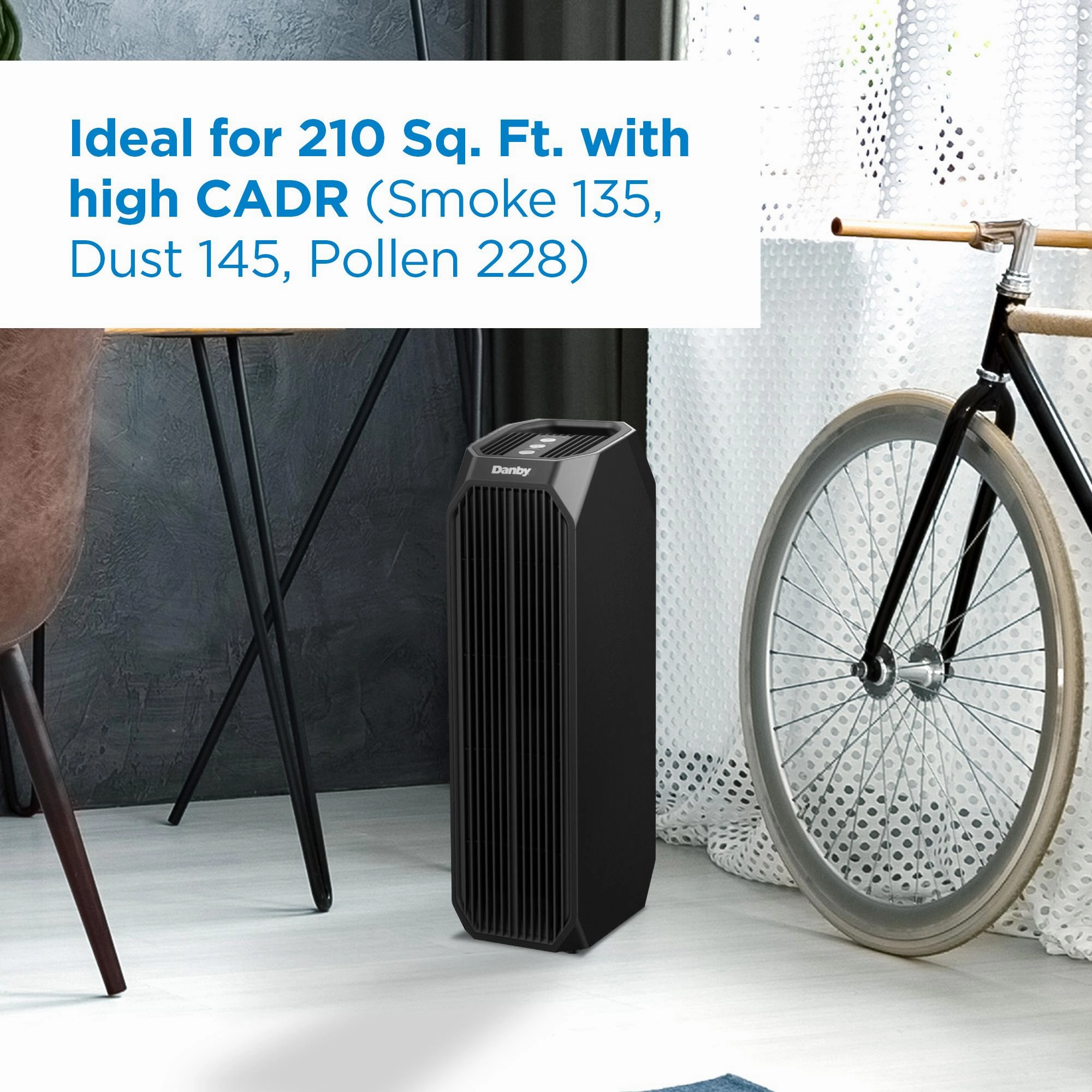 Danby DAP143BABUV Danby Air Purifier Up To 210 Sq. Ft. In Black