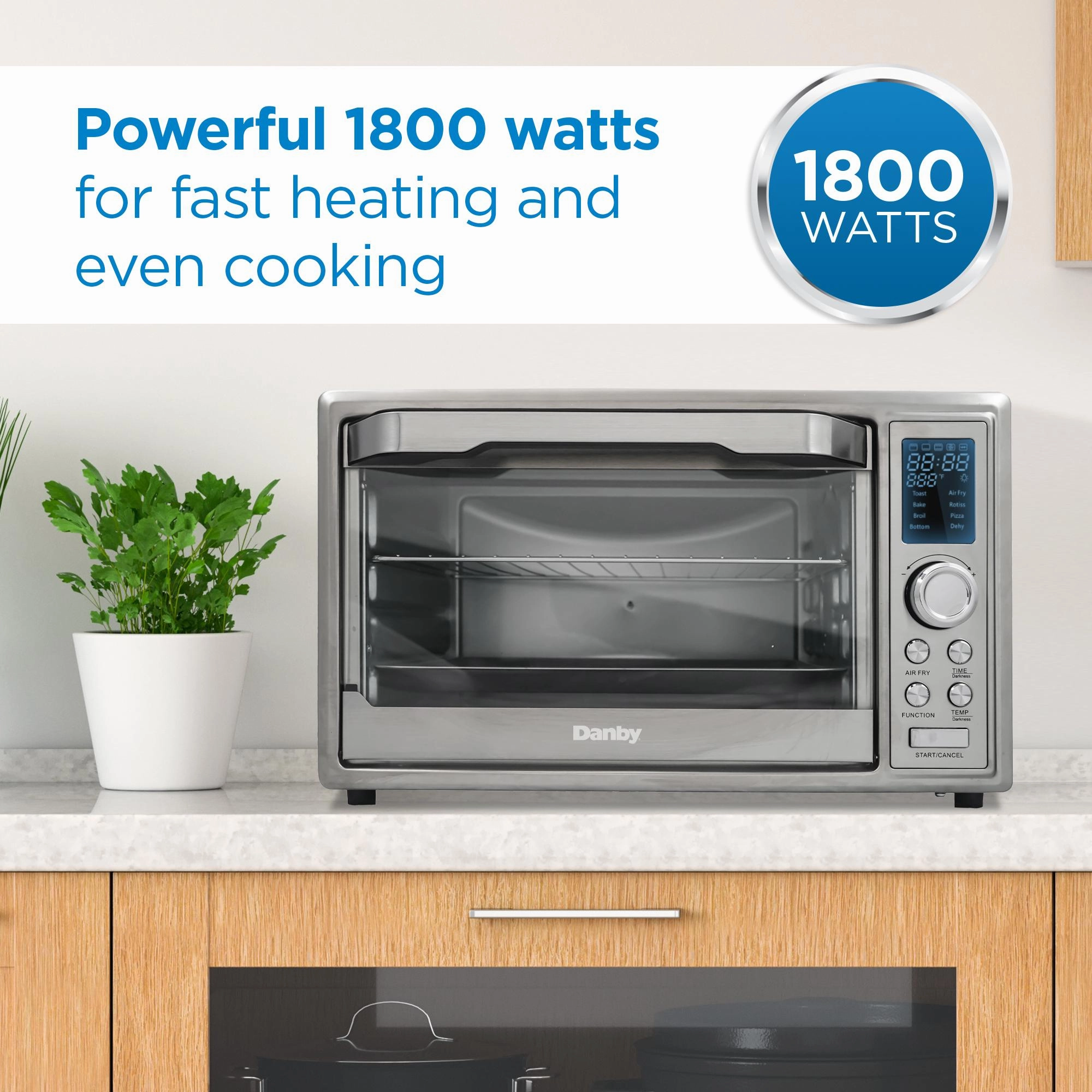 Danby DBTO0961ABSS Danby 0.9 Cu. Ft./25L Convection Toaster Oven With Air Fry Technology, Digital Lcd Display