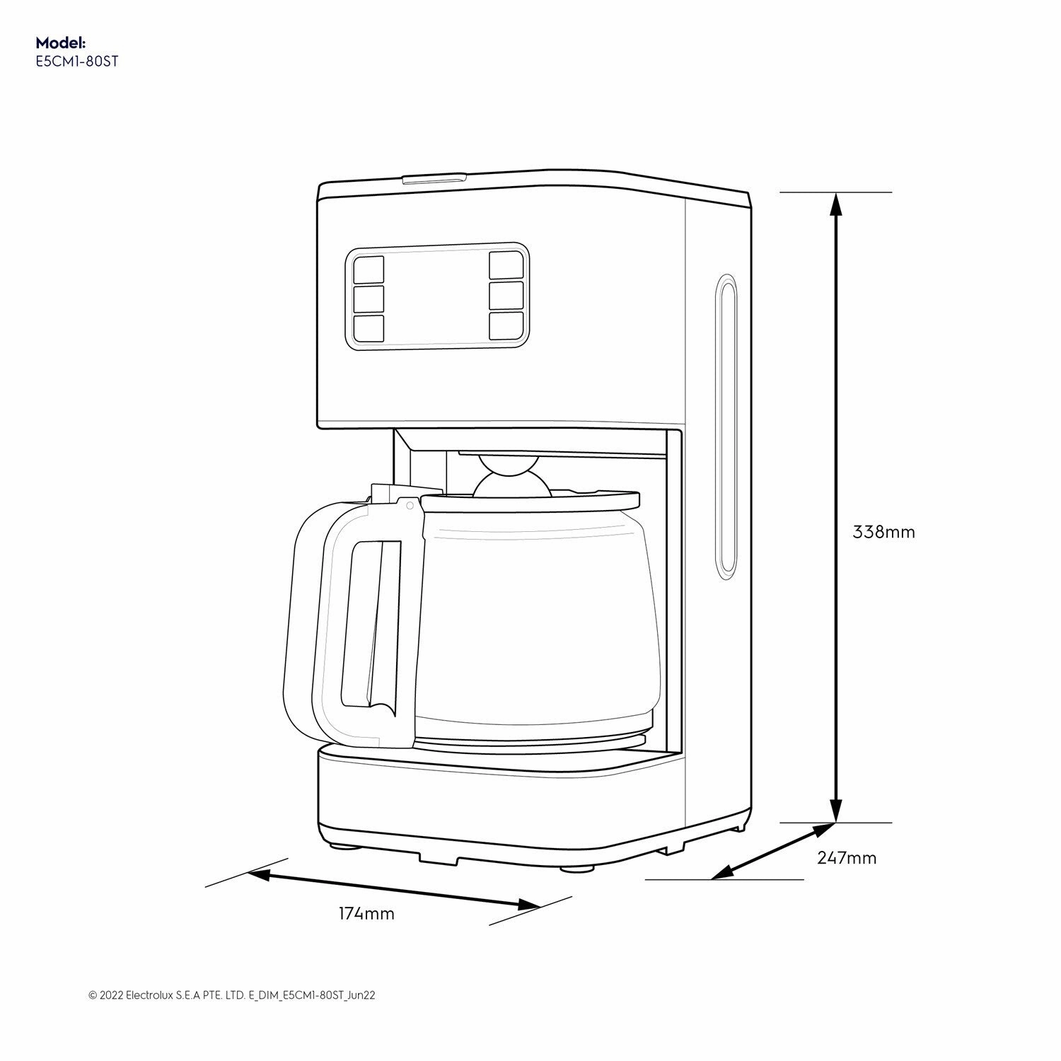 E5CM1-80ST 1.25L DRIP COFFEE MAKER