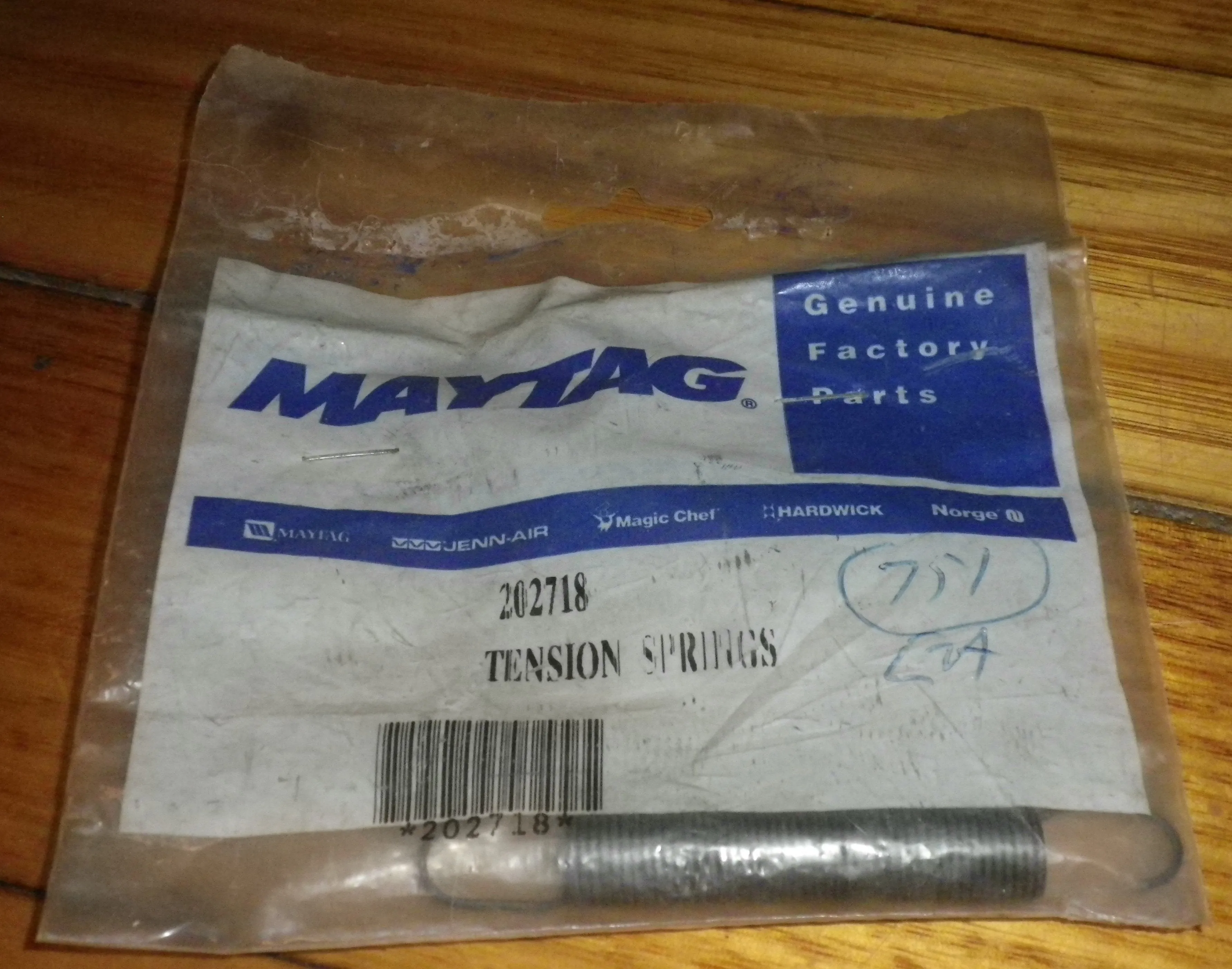 Early Maytag Washing Machine Motor Tension Spring - Part # 202718