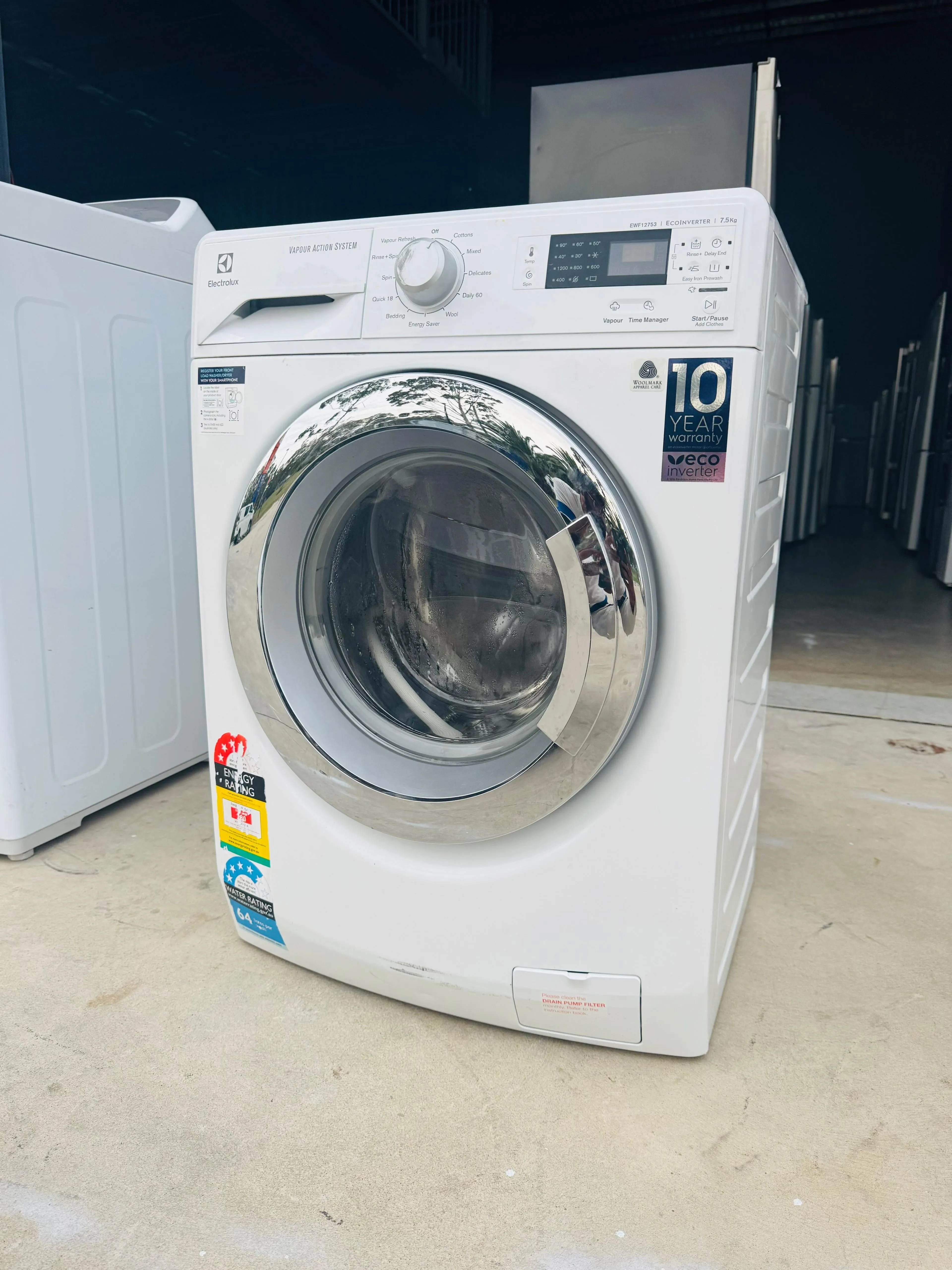 **ELECTROLUX 7.5KGS FRONT LOADER WASHING MACHINE**