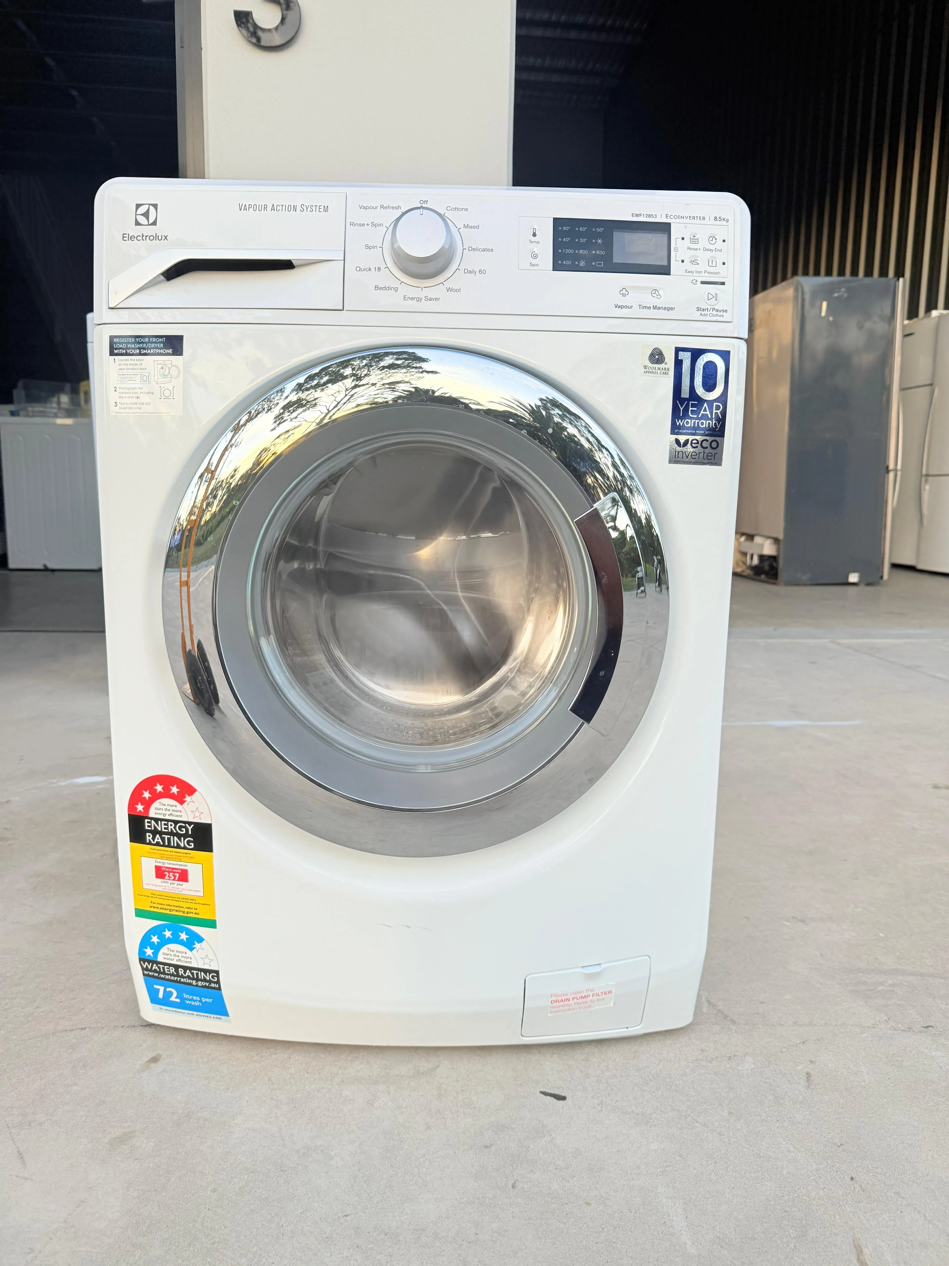 **ELECTROLUX 8.5KGS FRONT LOADER WASHING MACHINE**
