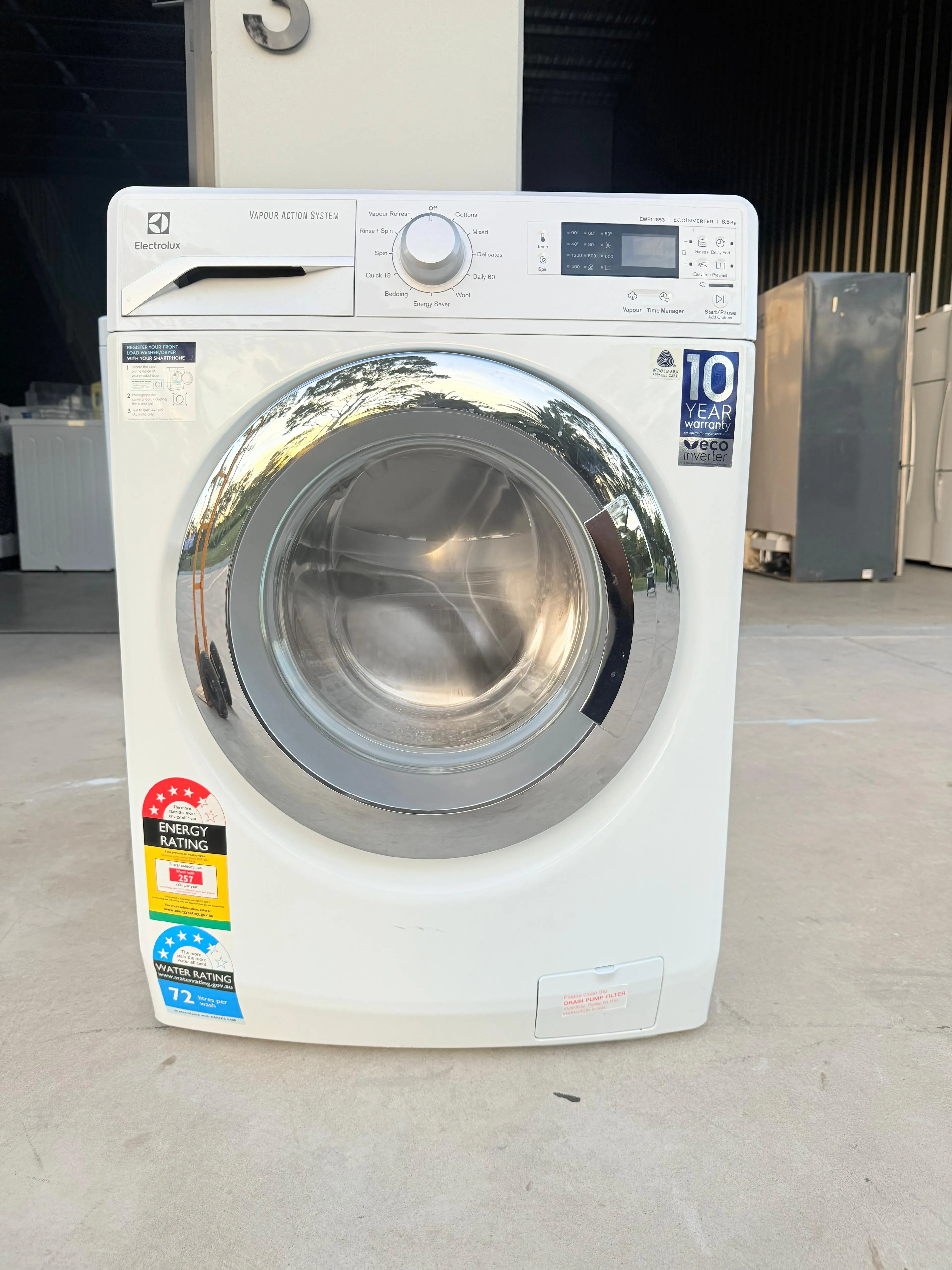 **ELECTROLUX 8.5KGS FRONT LOADER WASHING MACHINE**