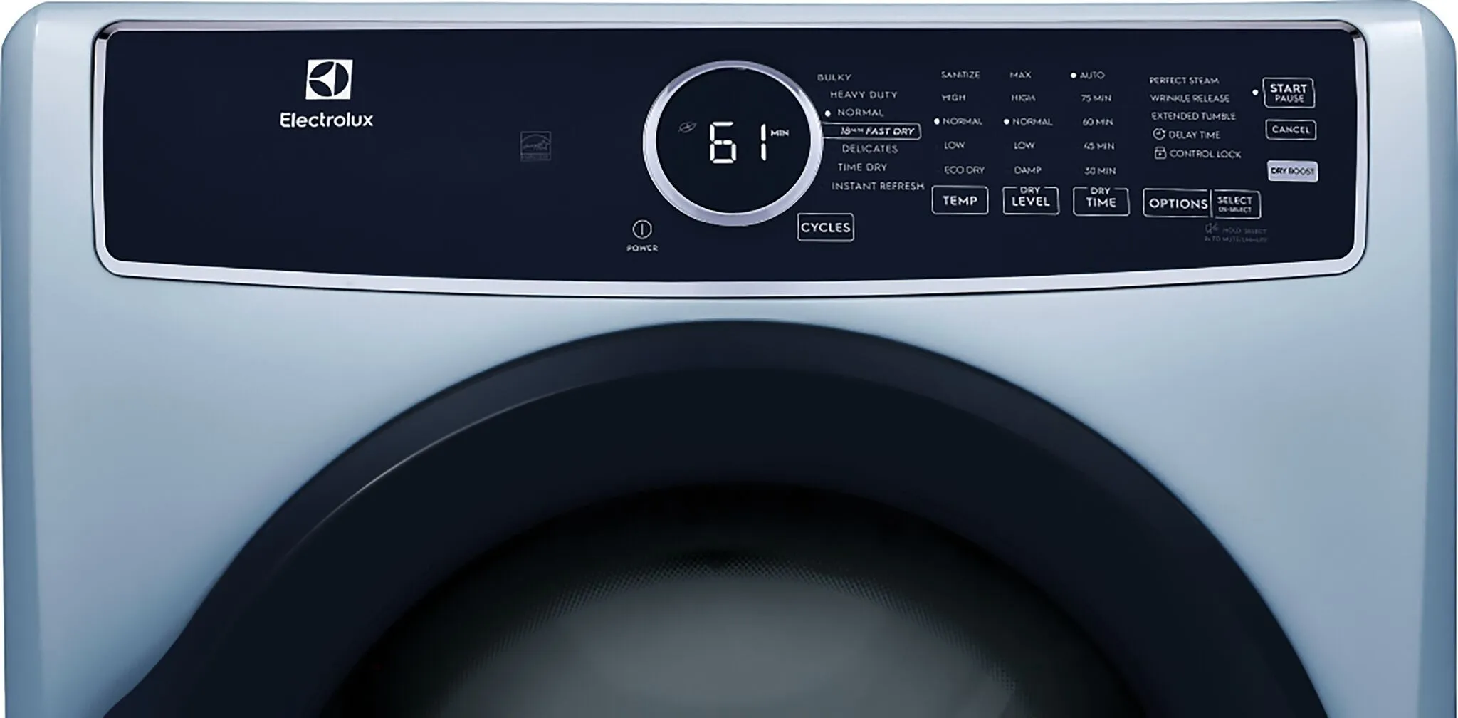 Electrolux Glacier Blue Front Load Perfect Steam Gas Dryer with Instant Refresh (8.0 Cu. Ft.) - ELFG7437AG