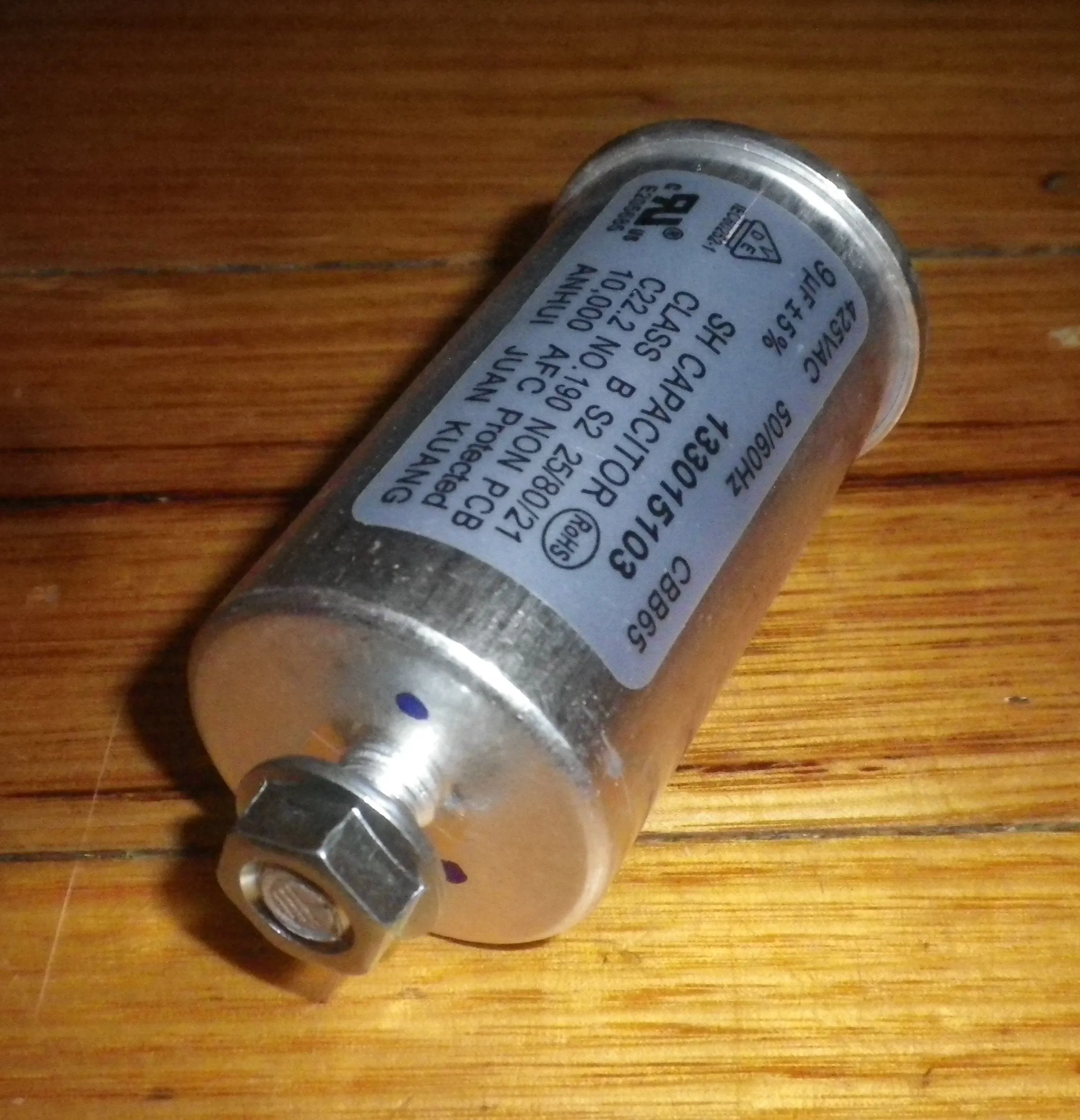 Electrolux, Simpson Dryer 9uF 425Volt Motor Start/Run Capacitor - Part # 8581330151037