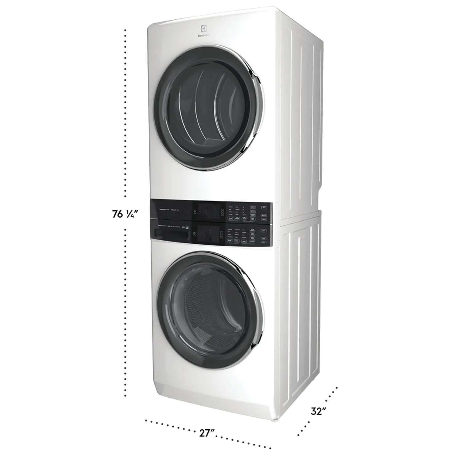 Electrolux White Laundry Tower with SmartBoost Washer (5.2 Cu.Ft) & Electric Dryer (8 Cu.Ft) - ELTE760CAW