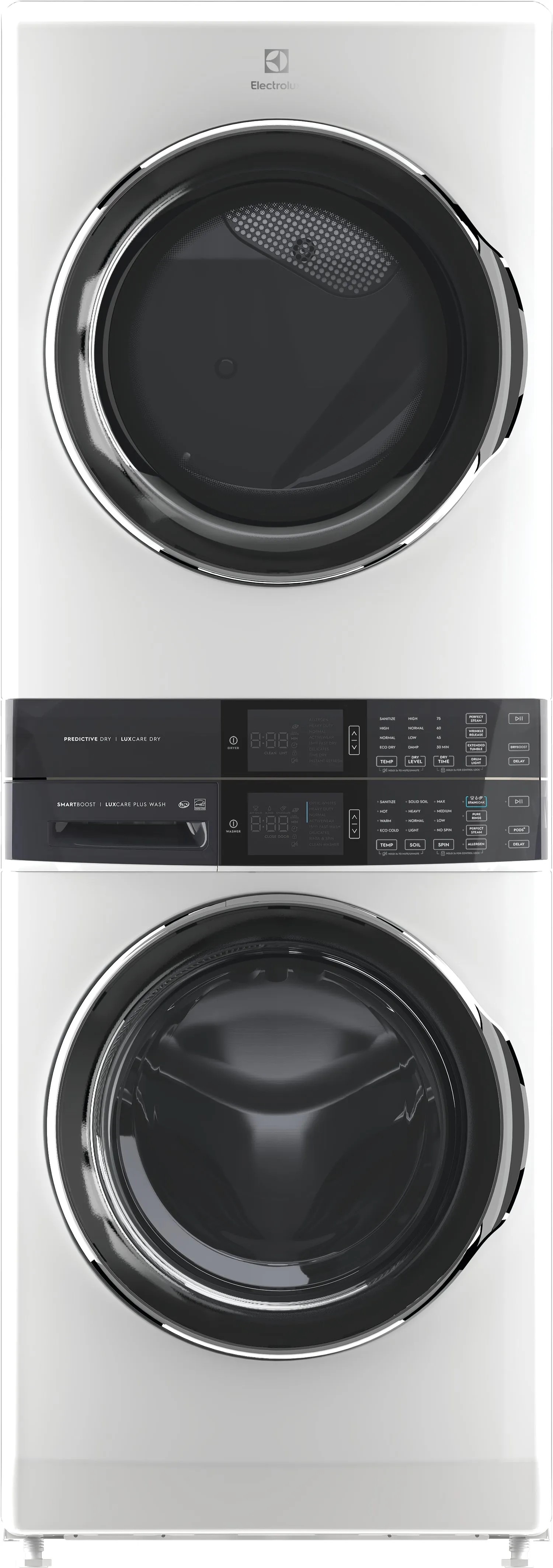 Electrolux White Laundry Tower with SmartBoost Washer (5.2 Cu.Ft) & Electric Dryer (8 Cu.Ft) - ELTE760CAW
