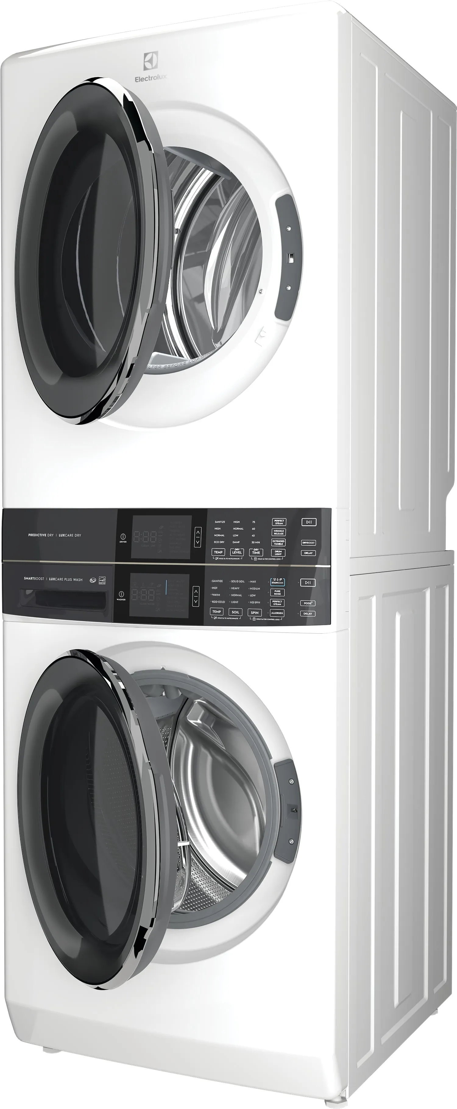 Electrolux White Laundry Tower with SmartBoost Washer (5.2 Cu.Ft) & Electric Dryer (8 Cu.Ft) - ELTE760CAW