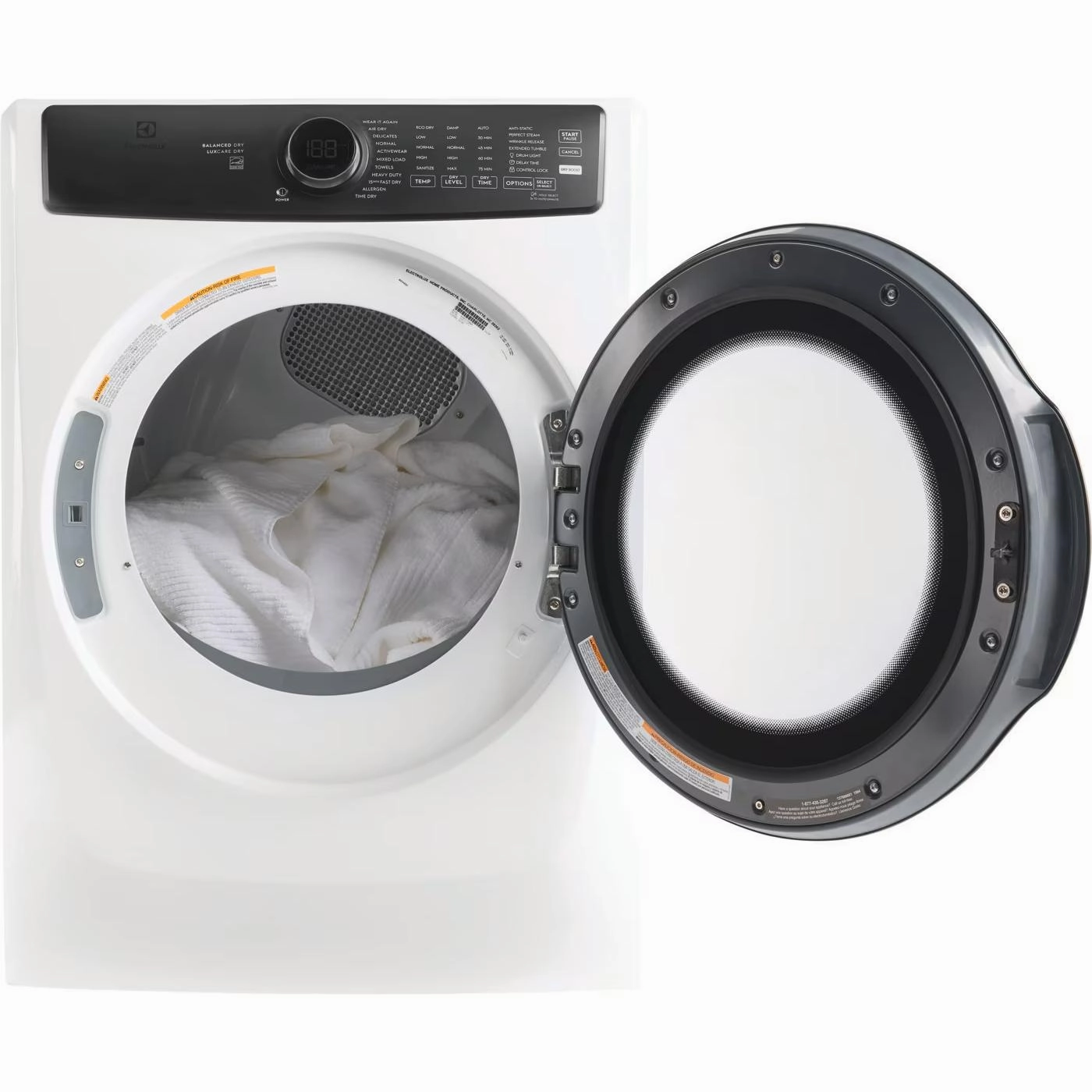 Electrolux 8.0 cu. ft. Front Load Perfect Steam Electric Dryer with Balanced Dry ELFE773CAW