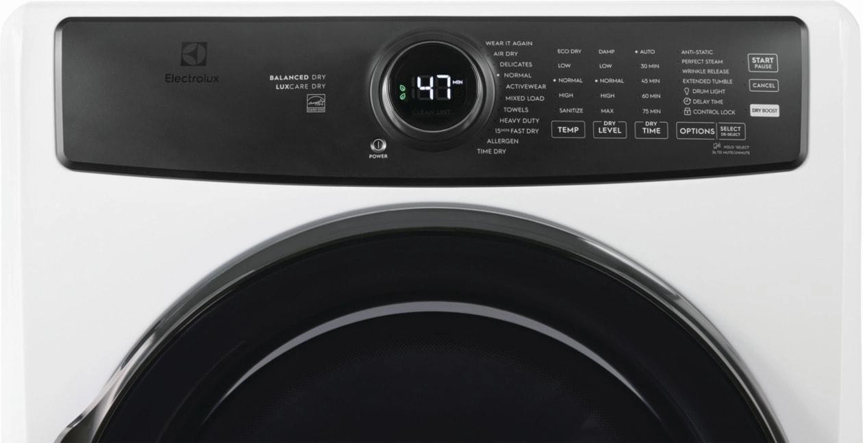 Electrolux ELFE7738AW Electrolux Front Load Perfect Steam&#8482; Electric Dryer With Balanced Dry&#8482; And Instant Refresh - 8.0 Cu. Ft.