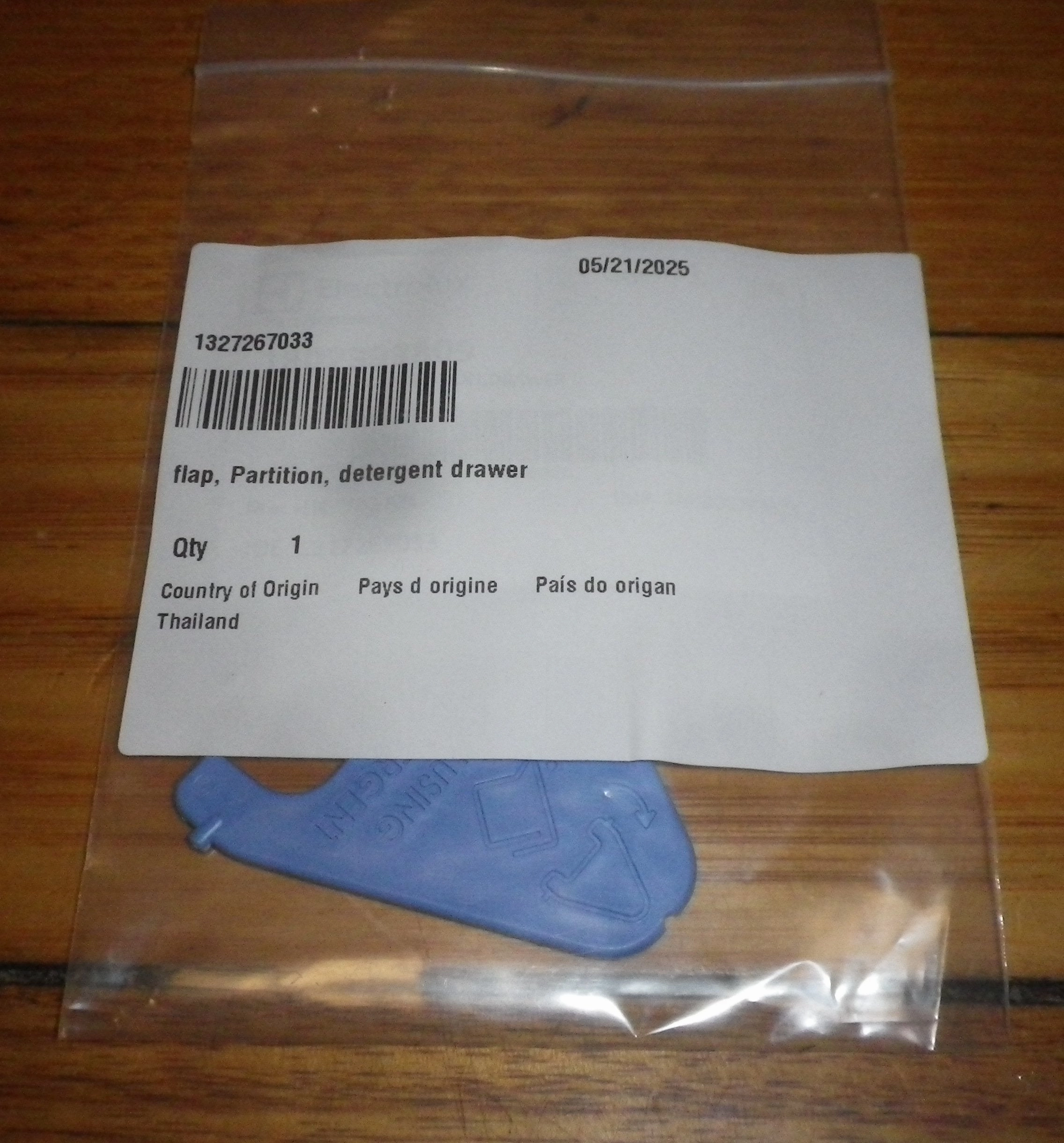 Electrolux Front Loader Detergent Drawer Tray Partition Flap - Part # 1327267033