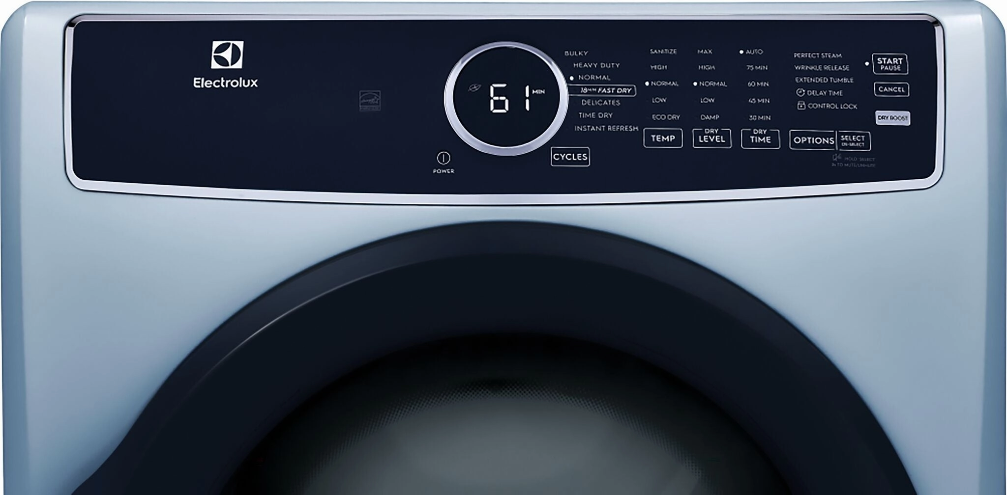 Electrolux Glacier Blue Front Load Perfect Steam Gas Dryer with Instant Refresh (8.0 Cu. Ft.) - ELFG7437AG