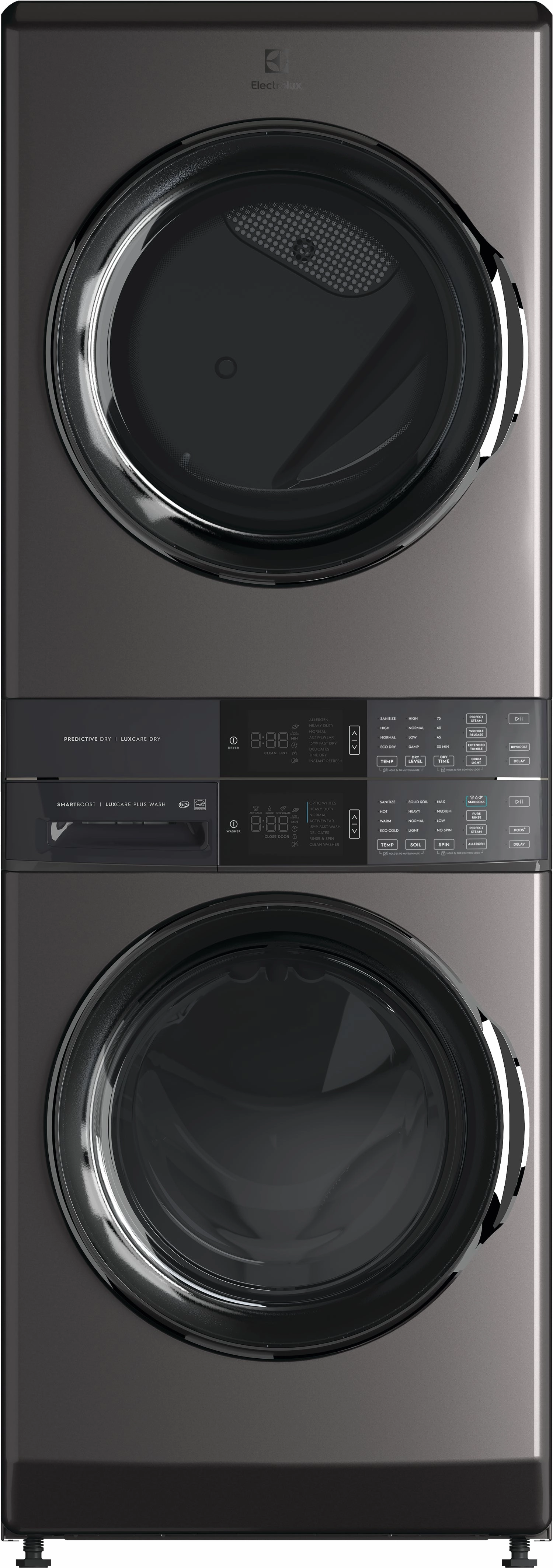 Electrolux Titanium Laundry Tower with SmartBoost Washer (5.2 Cu.Ft) & Electric Dryer (8 Cu.Ft) - ELTE760CAT