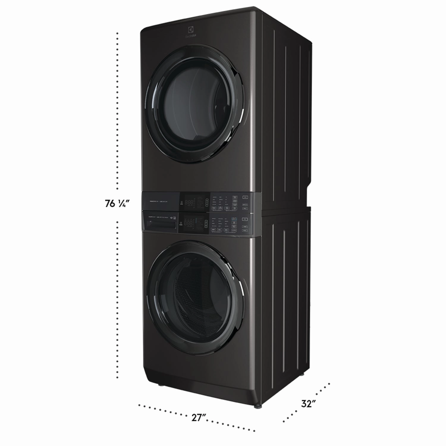 Electrolux Titanium Laundry Tower with SmartBoost Washer (5.2 Cu.Ft) & Electric Dryer (8 Cu.Ft) - ELTE760CAT