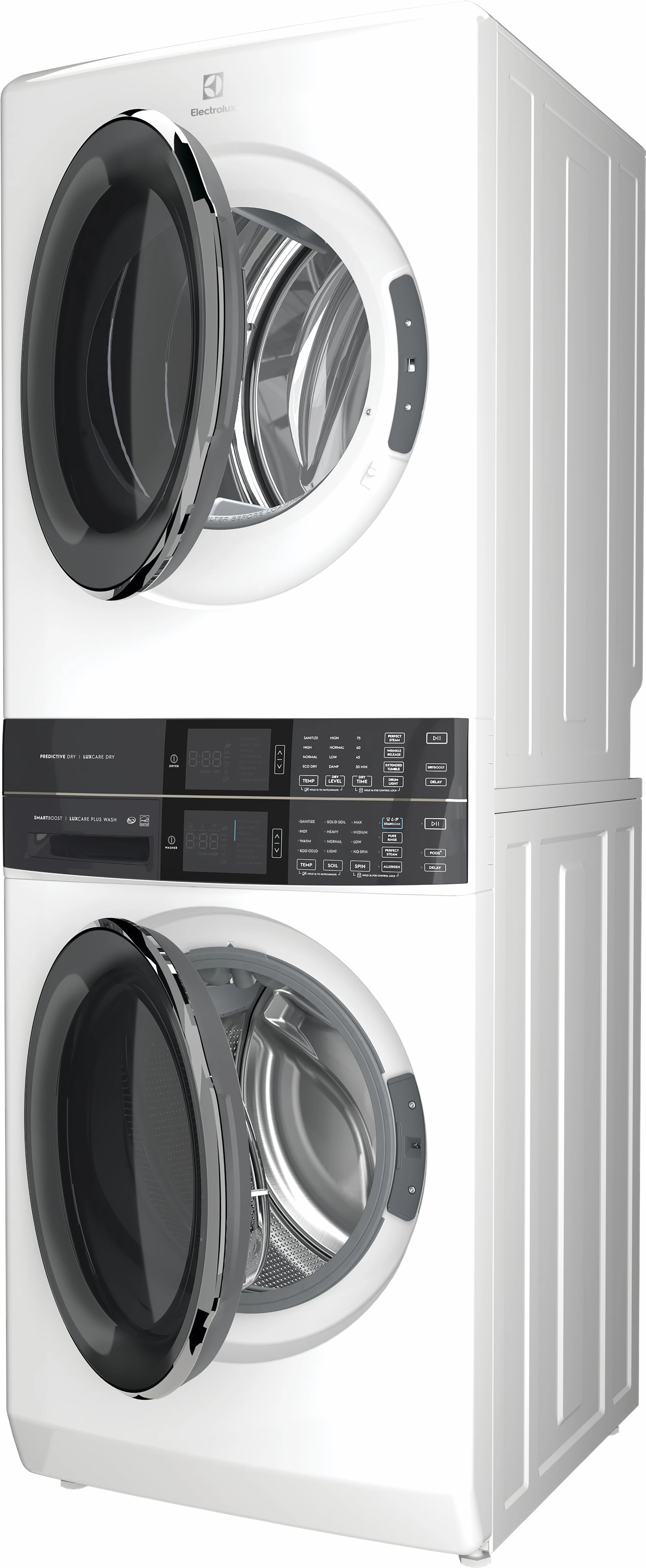 Electrolux White Laundry Tower with SmartBoost Washer (5.2 Cu.Ft) & Electric Dryer (8 Cu.Ft) - ELTE760CAW