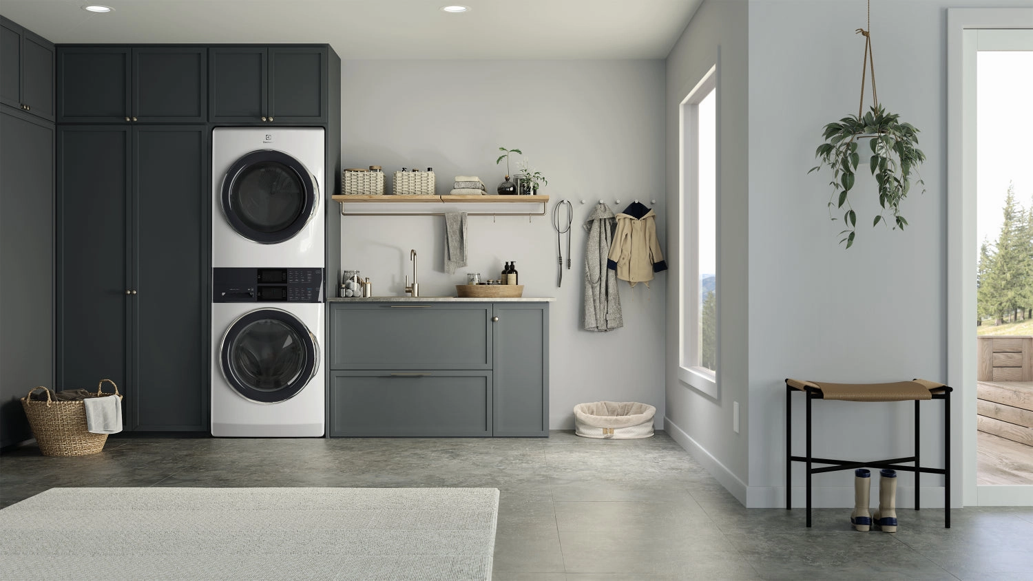 Electrolux White Laundry Tower with SmartBoost Washer (5.2 Cu.Ft) & Electric Dryer (8 Cu.Ft) - ELTE760CAW
