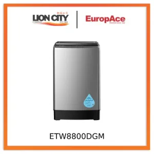EuropAce ETW8800DGM 8KG Top Load Washer - Gun Metal