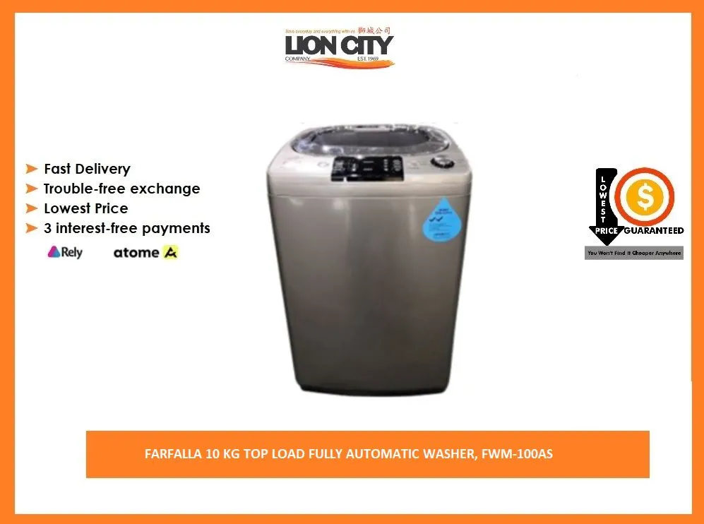 FARFALLA 10 KG TOP LOAD FULLY AUTOMATIC WASHER, FWM-100AS