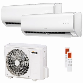 Ferroli Giada dual split air conditioner 12000 12000 BTU inverter A wifi outdoor unit 7.9 kW