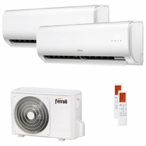 Ferroli Giada dual split air conditioner 9000 12000 BTU inverter A wifi outdoor unit 5.3 kW