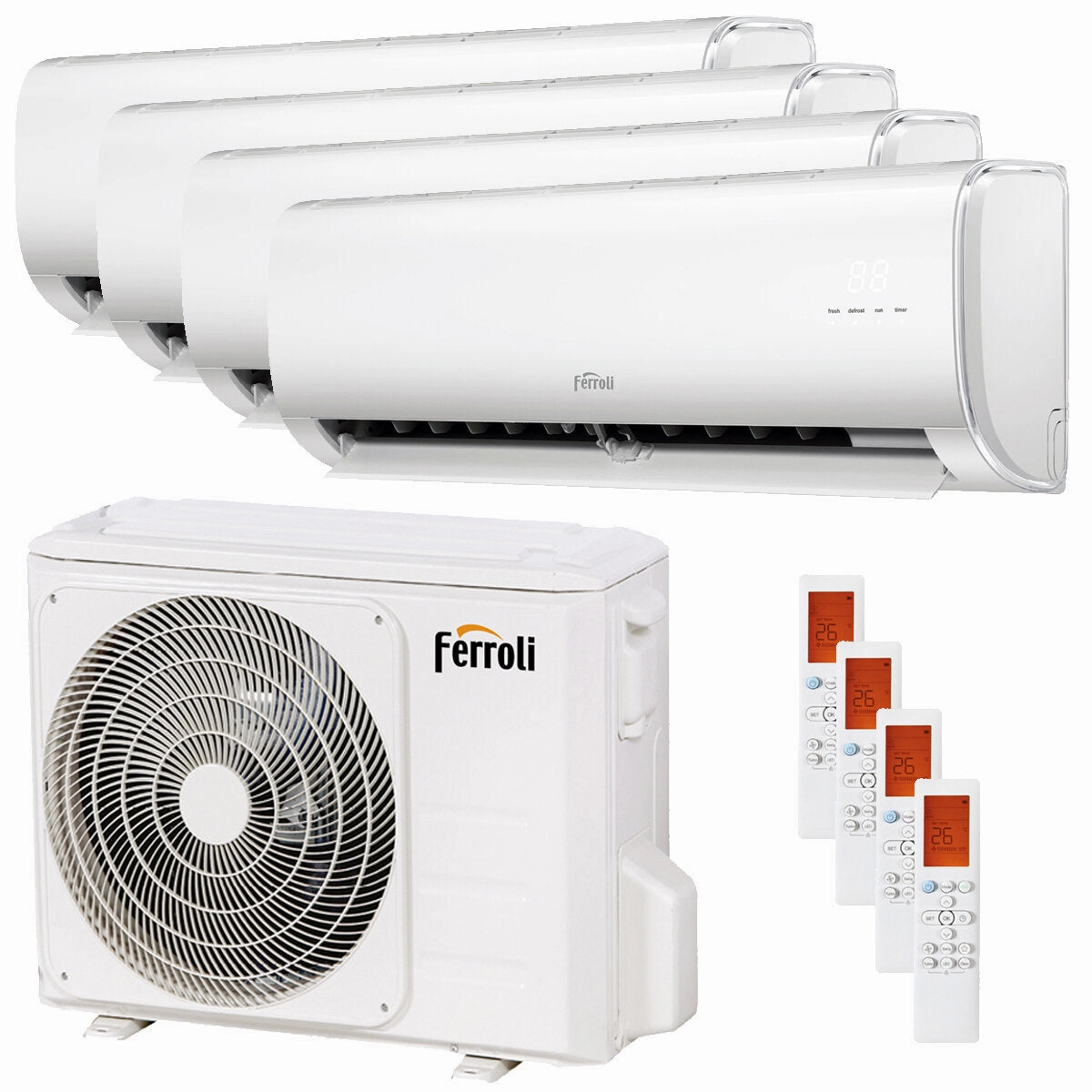 Ferroli Giada quadri split air conditioner 9000 9000 9000 9000 BTU inverter A wifi outdoor unit 8.2 kW