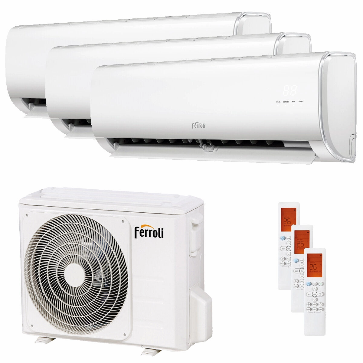 Ferroli Giada trial split air conditioner 9000 9000 12000 BTU inverter A  wifi outdoor unit 6.2 kW