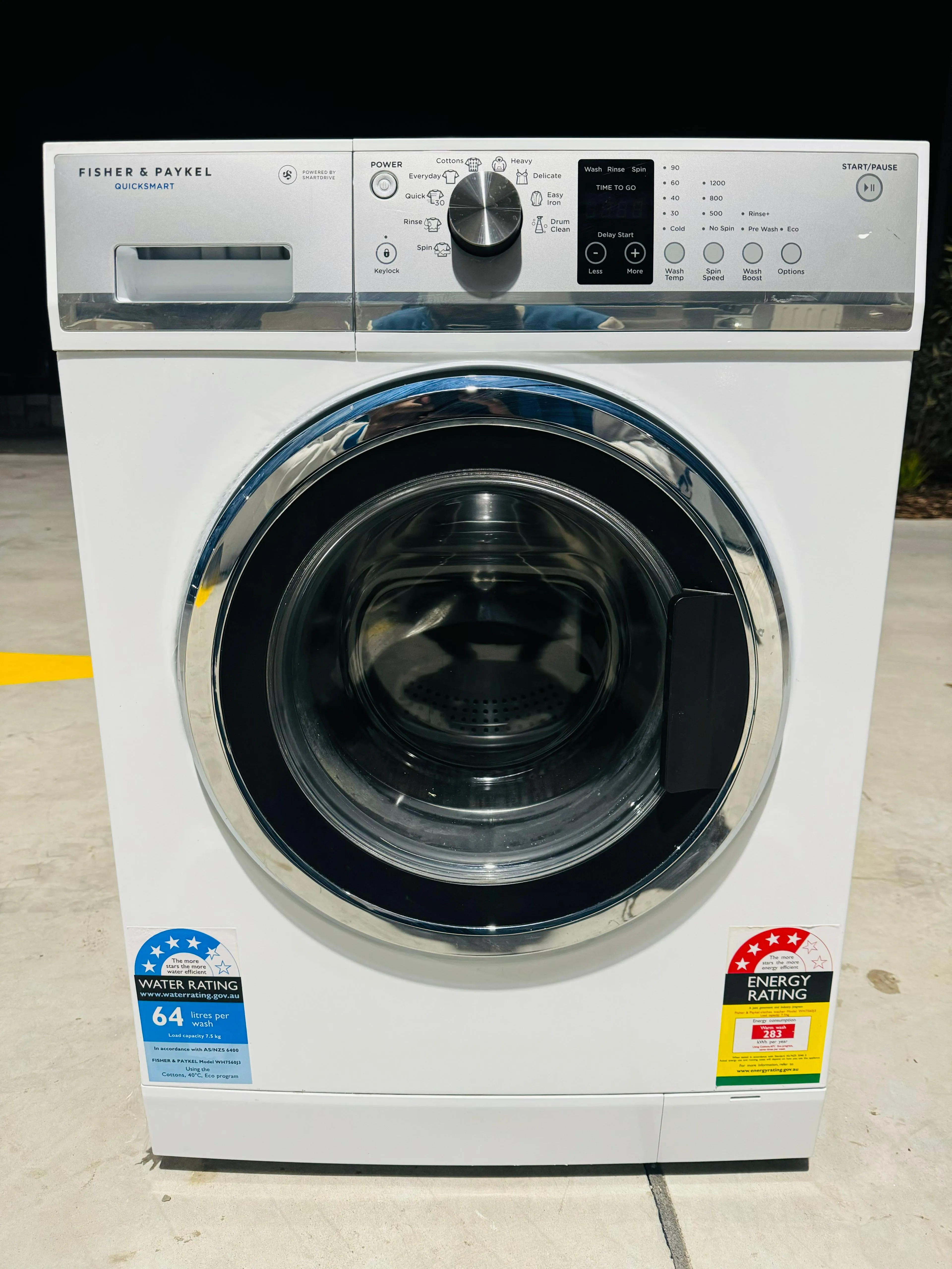 FISHER & PAYKEL 7.5KGS FRONT LOADER WASHINGMACHINE