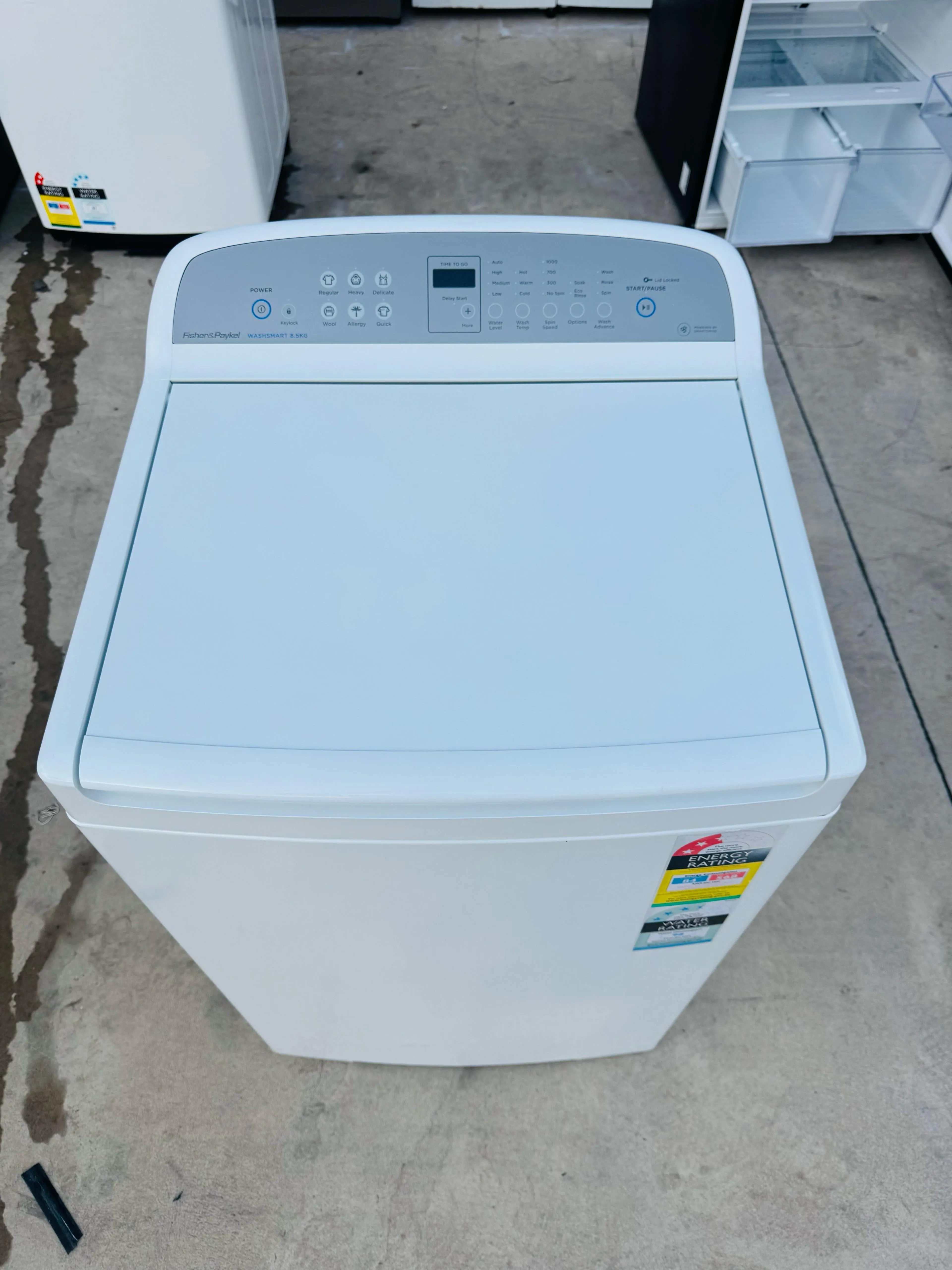 **FISHER & PAYKEL 8.5 KGS TOP LOADER WASHING MACHINE (k)**