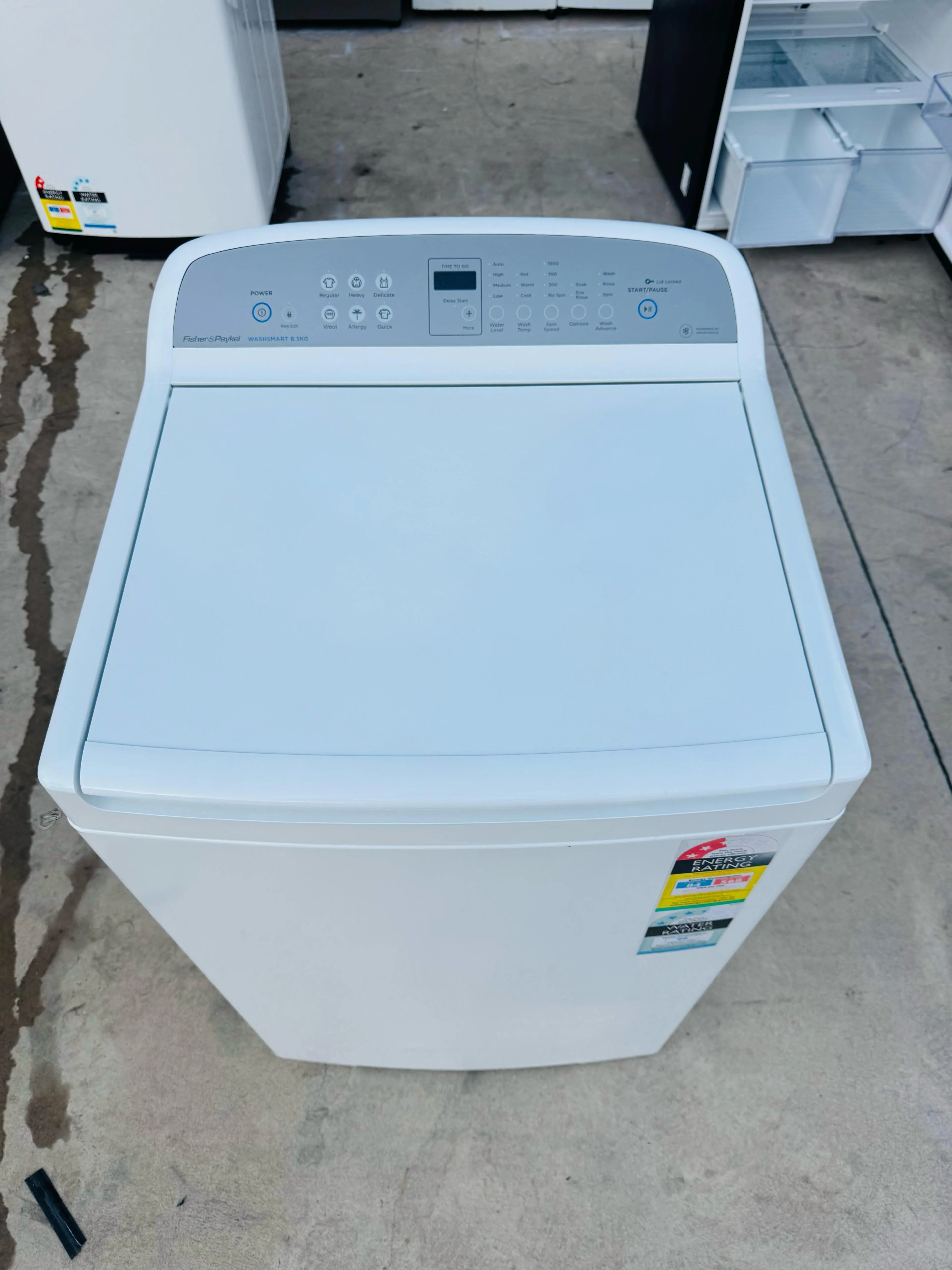**FISHER & PAYKEL 8.5 KGS TOP LOADER WASHING MACHINE (k)**
