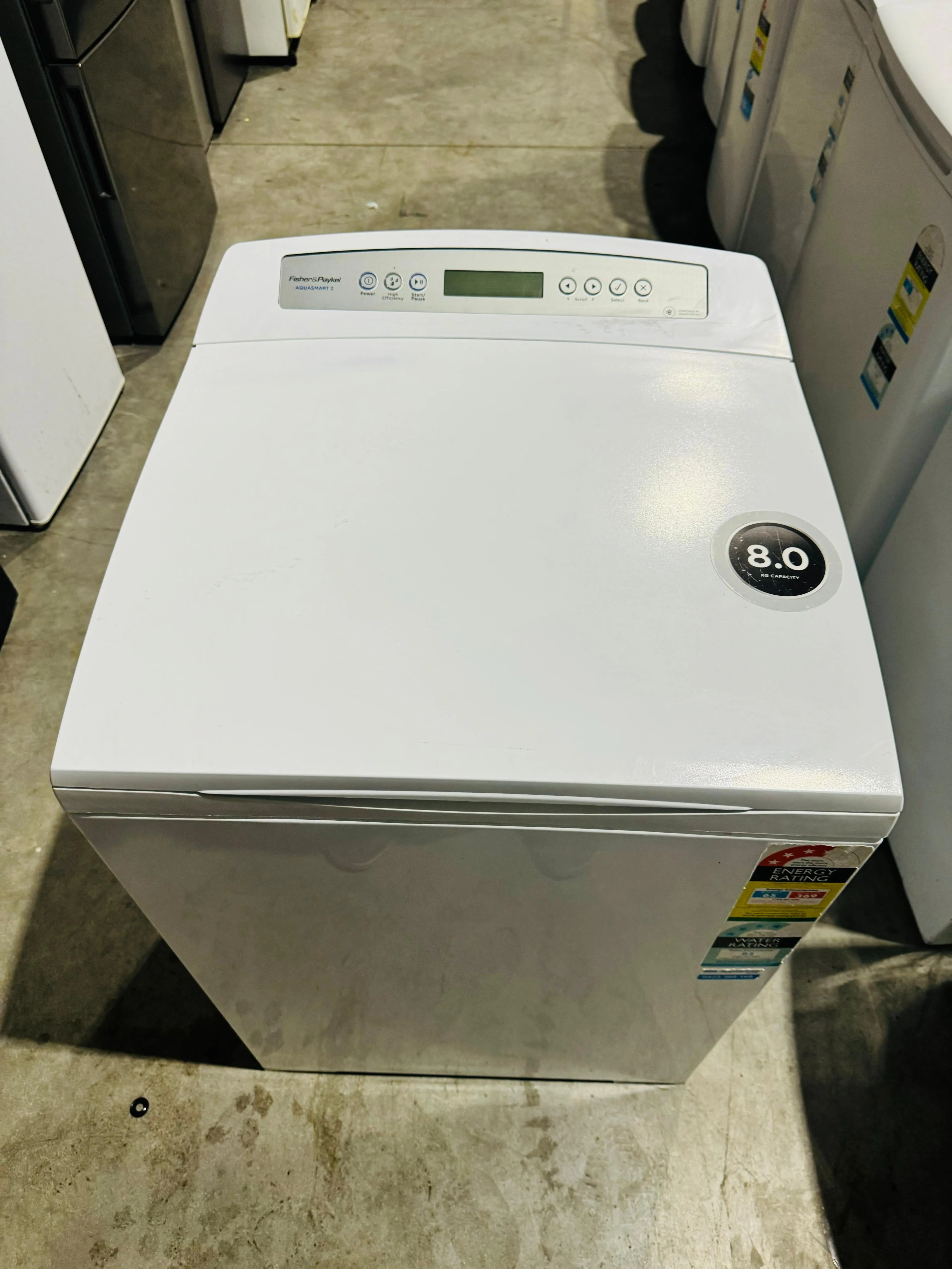 **FISHER & PAYKEL 8KGS TOP LOADER WASHING MACHINE**