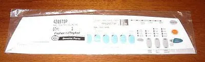 Fisher & Paykel GW508, GW509 Front Panel Decal - Part # FP479523